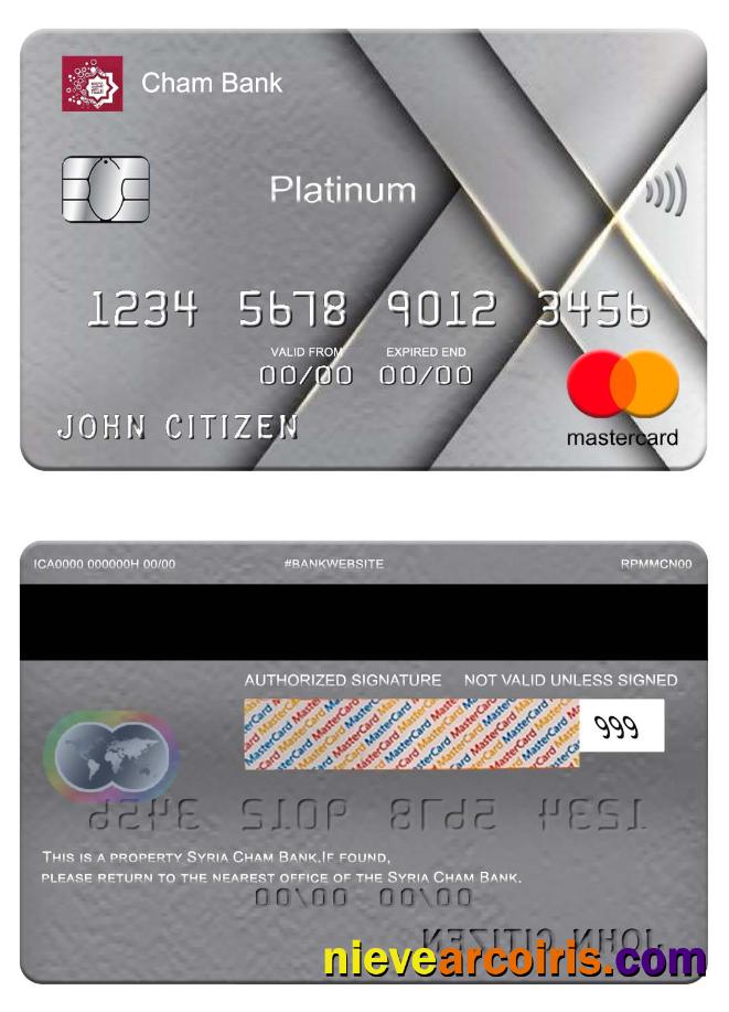 Syria Cham Bank mastercard platinum